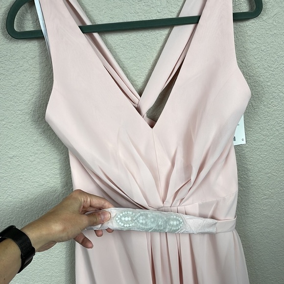 NWT Jenny Packham Chiffon Maxi Dress Gown Bridesmaid Twist Back JP1002 Blush 8 - Picture 4 of 13